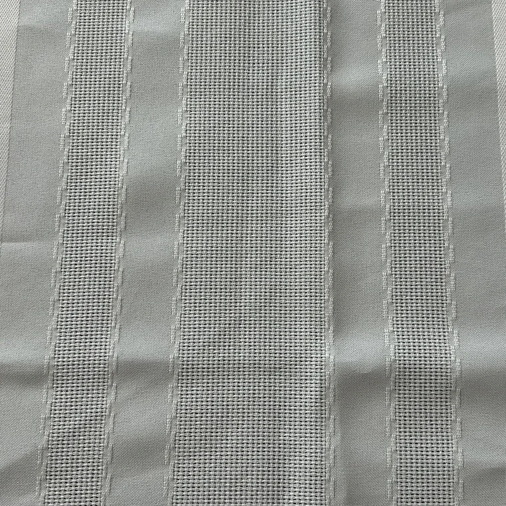 Vintage Cream Ivory Damask Stripe Tablecloth Mid-Century Rectangle 60x84